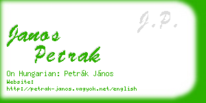 janos petrak business card